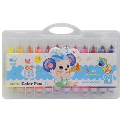 Дитячий набір фломастерів 209-24(Blue) зі штампиком 24 кольори 