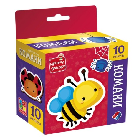 Дитячий набір магнітів "Комахи" VT3106-32, 10 магнітів