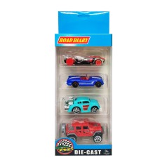 Набор машин металлических в коробке 4 шт, 698-04S-1-3 698-04S-1