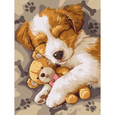 Картина за номерами "Сплячий джек-рассел" KHO6628, 30х40 см