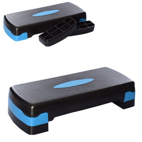 Степ-платформа MS 0536-2, 2 сходинки, 68-28-10,15см, чорний з синім