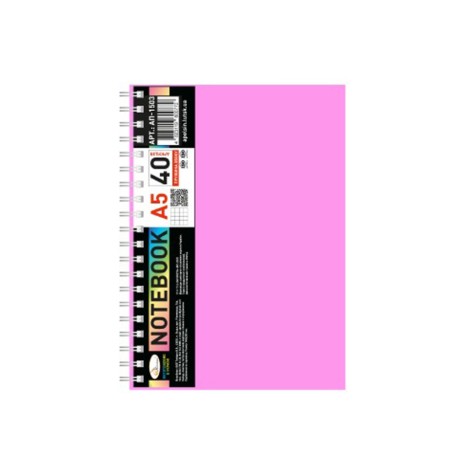 Блокнот А5 АП-1503(Pink) 40 аркушів, пружина збоку