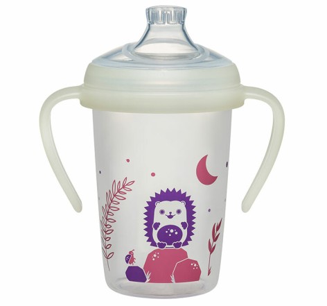 Тренувальна поїлка з ручками та м'яким силіконовим носиком (Дівчинка) 270мл. 