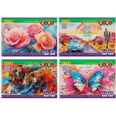 Альбом для малювання KIDS Line ZB.1442 на пружині, А4, 40 аркушів, в асортименті