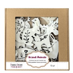 Набір ялинкових прикрас "Казкові звірятка етно" FDZ-532-1, 10 шт