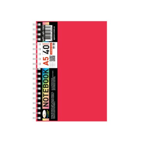 Блокнот А5 АП-1503 (Red) 40 аркушів, пружина збоку