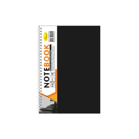 Блокнот А5 Б-БП5-40, 40 листів, пружина збоку Чорний
