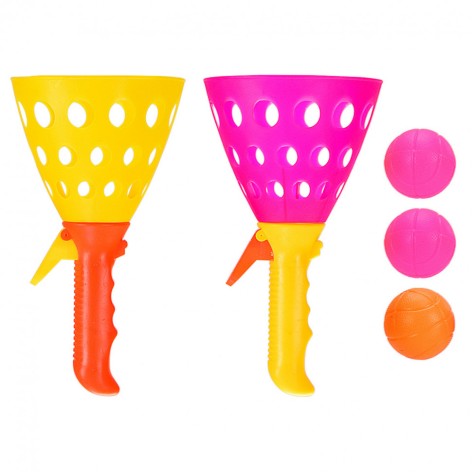 Игра Ловушка CEL1203047  2 ракетки, 3 мячика, 16х38 см Желто-розовый