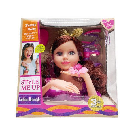 Кукла-манекен для причесок 3393(Violet) фиолетовый, аксессуары для прически 30х28х7 см