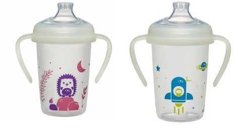 Тренувальна поїлка з ручками та м'яким силіконовим носиком (МІКС) 270мл. 