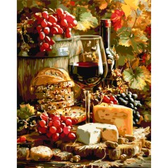 Картина за номерами "Натюрморт з вином та сиром" LW3059-01, 40х50 см