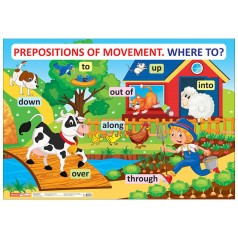 Навчальний плакат Англійська мова Прийменники руху 15104152 формат 61 х 88 см