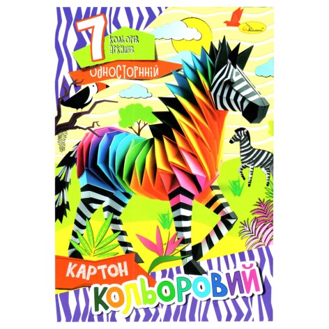 Набор цветного картона А4 АП-1101-5, 7 листов 230 г/м2