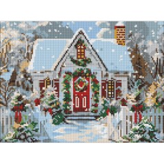 Алмазна мозаїка "Різдвяний будиночок" AMO8103, 30х40 см