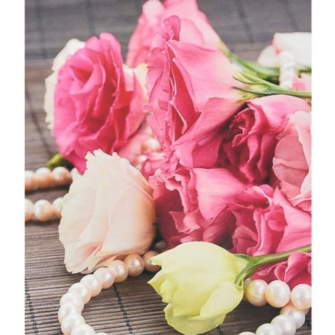 Алмазна мозаїка Strateg "Ніжність і розкіш" квіти SK88291 40х50 см