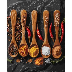 Картина за номерами "Різноманітні спеції" KHO5690 40х50см