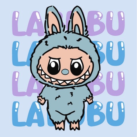 Картина за номерами "Він лабубу" ©art_selena_ua KHO1283, 25х25 см 