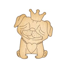 Заготовка брошки для розфарбовування "Закохана собачка-4" FDZB-046