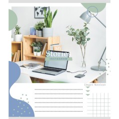 Зошит учнівський "Інста сторі" 012-510249C-4 в косу лінію, 12 аркушів