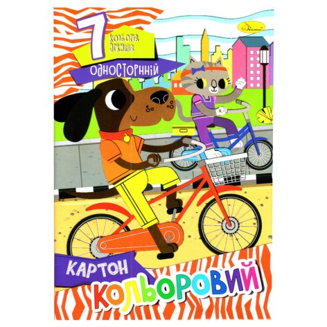 Набор цветного картона А4 АП-1101-7, 7 листов 230 г/м2