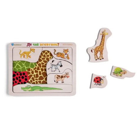 Деревянный пазл-вкладыш "Где? Чей узор?" Ubumblebees (ПСД074) PSD074 сортер