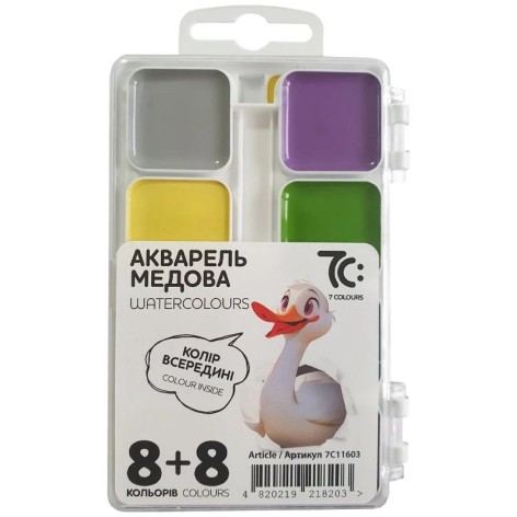 Акварельные краски медовые 7C11603, 16 цветов