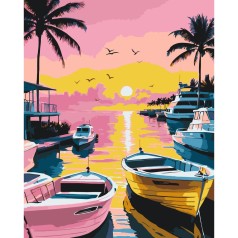 Картина за номерами "Під пальмами вечора" ©arttem_illustration 10631-AC 40х50 см