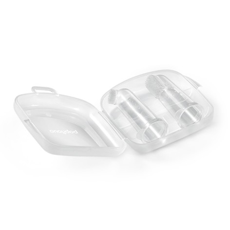 Зубна щіточка з масажом для ясен на пальчик (2шт.) (Прозорий)/ 