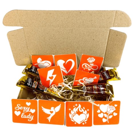 Набір хни з трафаретами для біо-тату №9 henna-set-09, 9 трафаретів