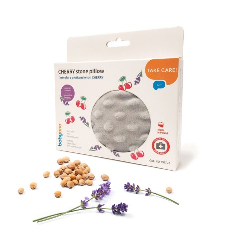 Грілочка з кісточок вишні та ароматом лаванди (13х16 см.) Сірий / 