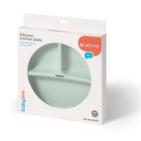 Мисочка на три секції силіконова з присоскою (Зелений) /