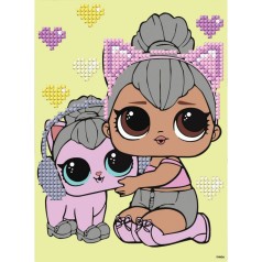 Алмазна мозаїка "L.O.L. Surprise! Kitty Queen With Kitty Kitty" AML1206, 15x20 см