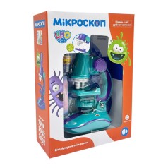 Дитячий мікроскоп SK 0006(Turquoise) світло, 19,5 см, 2 пробірки, скло