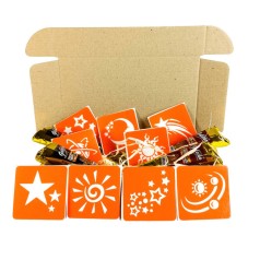 Набір хни з трафаретами для біо-тату №11 henna-set-11, 9 трафаретів