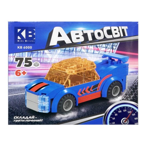 Дитячий конструктор-машинка KB 6000(Blue) від 6 років, 75 деталей