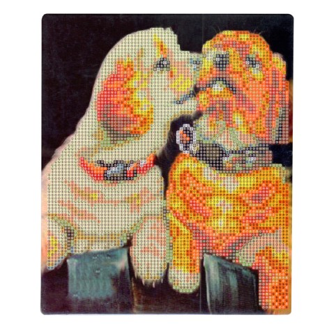 Алмазная мозаика "Красавчики" 189034 картон, неполная выкладка 21х25 см