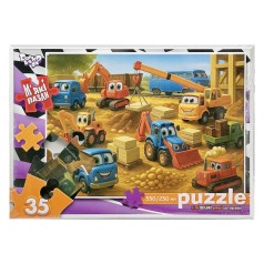 Дитячі м'які пазли "Будівельні машинки" S35-11-02, 35 елементів