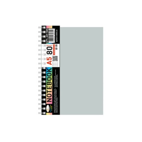 Блокнот А5 АП-1505(Grey) 80 листов, пружина сбоку
