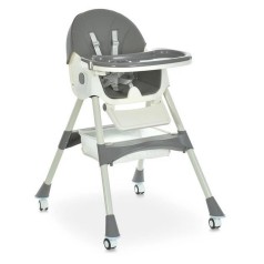 Стільчик для годування M 6302 Gray складний, 5-ти точкові ремені