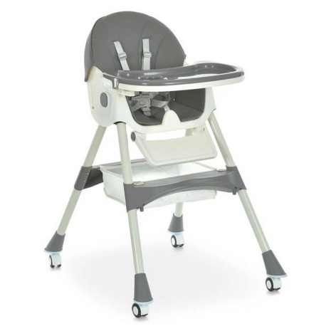 Стільчик для годування M 6302 Gray складний, 5-ти точкові ремені