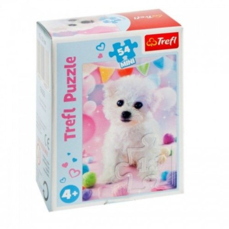 Пазлы - (54 Элм. Мини) - Белый щенок 
