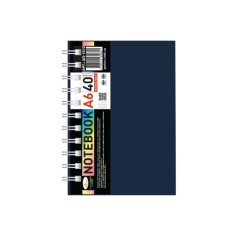 Блокнот А6 АП-1510(Black) 40 листов, пружина боковая