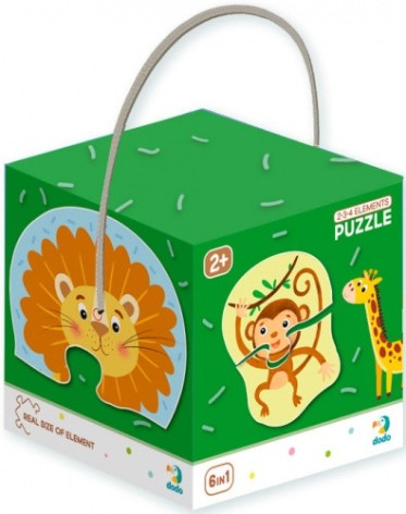 Дитячий пазл Дикі тварини DoDo 300153, 2-3-4 елемента