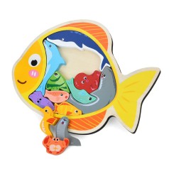 Дитячий дерев'яний пазл-вкладиш "Морські мешканці" MD 1500-2 