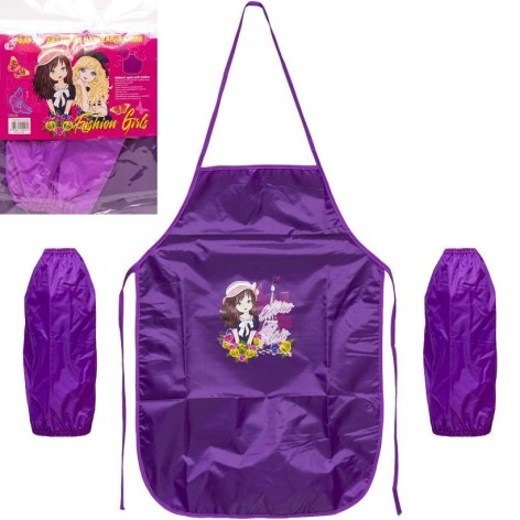 Фартук детский с нарукавниками для девочек CR5530(Violet) 54х37 см (91392)