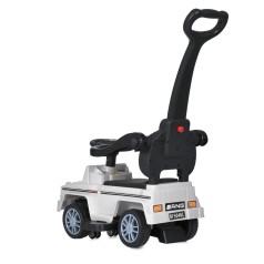 Дитяча каталка-толокар M 5046L-1 білий, з батьківською ручкою