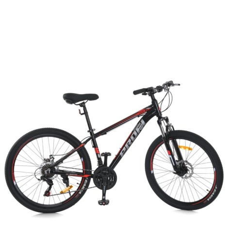 Велосипед MTB2602-2, 26 дюймов, алюминиевая рама 13 Shimano 21SP черно-красный