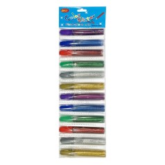 Клей для творчості з блискітками CG1012, 10 мл, 6 кольорів, 12 баночок