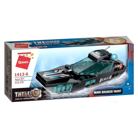 УЦЕНКА!!! Конструктор Wave Breaker Yacht Qman 1413-6 транспорт, оружие, 74 детали