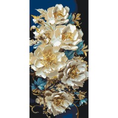 Картина за номерами "Півонії" LW5166 з фарбами металік 40х80 см